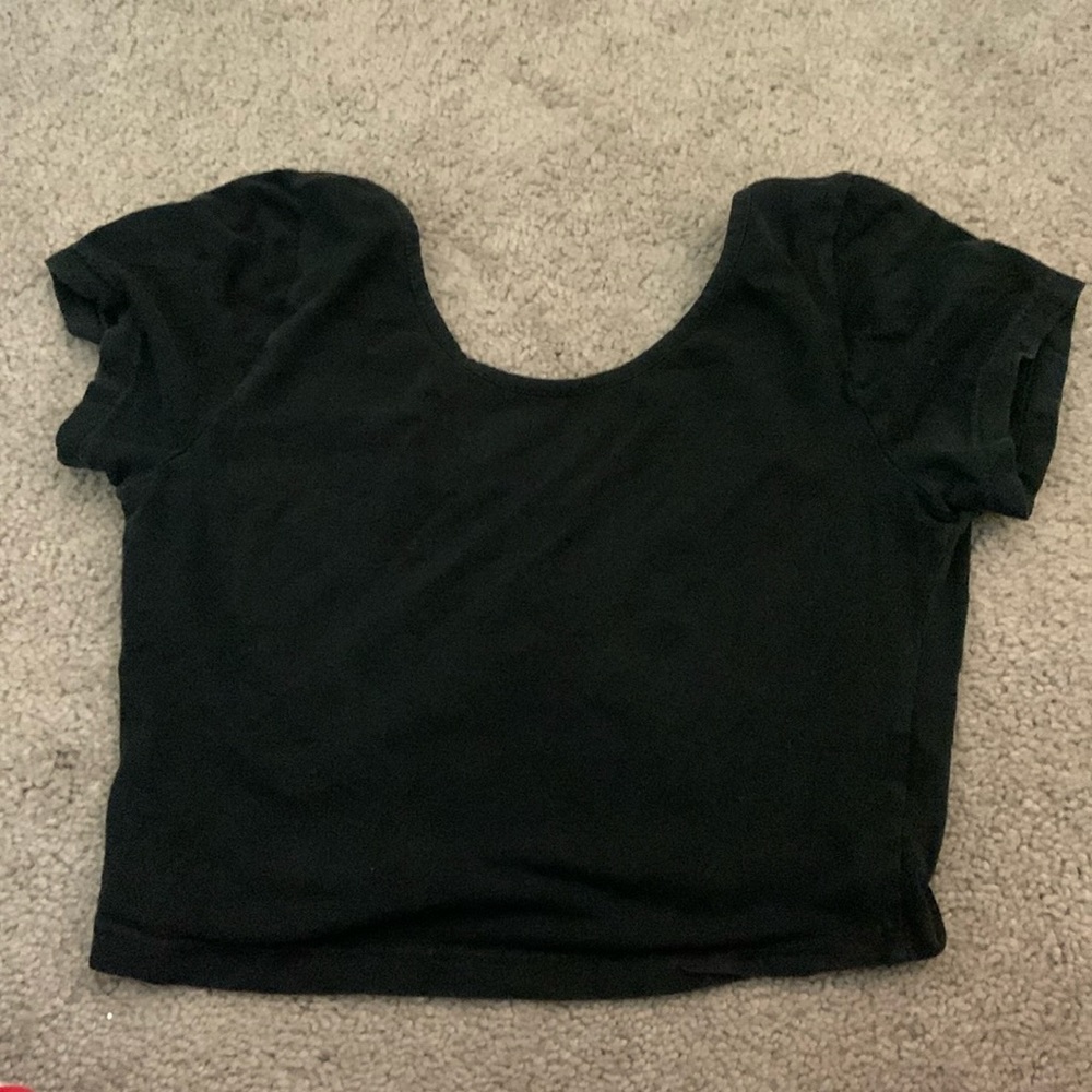 brandy Melville black crop top open back/low back,